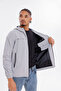 Men's Gray Hooded Nova Fabric Stylish Seasonal Water and Windproof Raincoat - 7