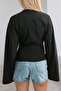 Women's Long-Sleeve Waist-Fitted Blouse - 4