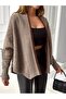 Women's Knitwear Beard Poncho Cardigan - 5