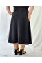 Plus Size Midi Length Loose Black Woven Skirt with Belt Detail - 3