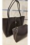 Women's Large Shoulder Bag with Faux Leather Lock Detail - 3