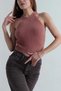 Women's Crew Neck Crop Bearded Knitwear Sweater - 4