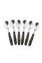 Stainless Steel Table Spoon 6PCS – Marble Style Black PP Handle, Durable Kitchen Cutlery,BB3227