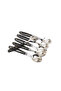 Stainless Steel Table Spoon 6PCS – Marble Style Black PP Handle, Durable Kitchen Cutlery,BB3227 - 6