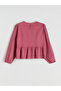 Crew Neck Bow Detailed Girl's Blouse - 4