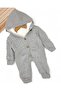 Winter Knitwear Baby Romper, Welsoft Inside, Buttoned, Hooded, Thick Plush Romper for 3-6-9-12 Months - 2