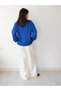 Una Fiaba-Mavi Women's V-Neck Soft Textured Hair Knit Sweater - 4