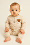 Baby 2-Piece Set – 100% Cotton, Bear Embroidery, Cream / Blue / Pink – 3-18 Months