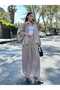 Satin Gathered Pleated Bumber Jacket Pants Set 3015 - Beige - 3