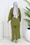 Stone Detailed Suit Khaki 19266 - 4
