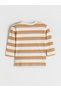 Two Mt Shop Quality Lcw Baby Beige Oval Collar Long Sleeve Striped Baby Boy T-Shirt and Sweatpants 2' - 4