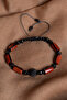 Certified Jasper-Hematite Natural Stone Macrame Adjustable Bracelet with Zircon Apparatus - 2