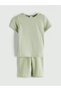 Seray New Season Crew Neck Basic Baby Girl T-Shirt and Shorts 2-Piece Set
