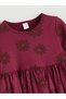 Two Mt Shop Quality Lcw Kids Burgundy Combed Cotton Floral Girls' Dress - 4