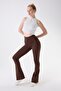 434 Brown Color Recovery and Extra Stretch Effect Normal Waist Spanish Leggings