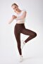 490 Brown Color Normal Waist Leggings with Recovery and Extra Stretch Effect - 2