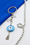 Silver Ring Tassel Blue Cow Eye Keychain, Gift Bag Ornament - 5