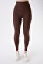 706 Brown Color Extra Soft Textured, Firming and Flexible Effect Normal Waist Leggings - 4