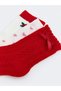 Lcw Baby Red Christmas Themed Baby Girl Socks 3-Pack - 3