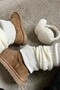 Ecru 100% Acrylic Top Quality Knitwear Knitted Socks Leggings - 4