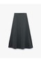 Midi Flared Skirt with Metallic Thread Detail - 4