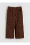 Alita City Lcw Kids Brown Gabardine Floral Standard & Regular Wide Leg Girls' Pan with a Difference