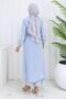 Hooded Waist-Tied Denim Set Ice Blue 19235 - 4