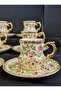 ESTERHOMEDECOR 6-Piece porcelain hand-painted coffee cup set and 6-piece Turkish delight bowl - 4
