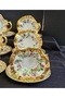 ESTERHOMEDECOR 6-Piece porcelain hand-painted coffee cup set and 6-piece Turkish delight bowl - 5