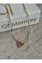 Heart Zircon Stone Gold Necklace