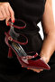 Pointed Toe Closed Back 9cm Painted Heel New Season Classic Shoes - 3