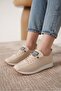 Orthopedic-Sole Everyday Soft Comfortable Women's Leather Lace-Up Laser Ballet Flats - 2