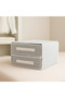2-Compartment Covered Drawer Organizer Bin Foldable Fabric Organizer Box - 4