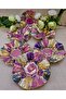 Esterhomedecor 6-Piece Porcelain Hand-Painted Coffee Side Tray for Turkish Delight - 3