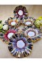Esterhomedecor 6-Piece Porcelain Hand-Painted Coffee Side Tray for Turkish Delight - 3