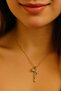 Bow Figured Zircon Stone Gold Color Chain Women's Necklace Tarnish Resistant Steel Necklace Style - 2