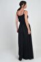 Women's Elastic Waist Palazzo Chiffon Pants with Sequin Strips on the Side and Lining - 4