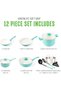 GreenLife Soft Grip Healthy Ceramic Nonstick Turquoise Cookware Pots and Pans Set, 12-Piece - 4