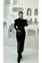 Long Sleeve Belted Slit Knitted Crepe Dress - 4
