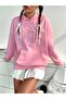 Love Bear Winter Thick Sweatshirt - Dusty Pink Printed Oversized Hoodie - 3