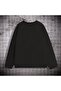 Bro. Sweatshirt - Black Printed Oversize Raised Crew Neck - 2