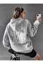 Good Things Coming Winter Thick Sweatshirt - Gray Printed Oversize Shawl Hoodie