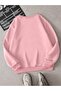 3 İplik Everyday Things Winter Thick Sweatshirt - Dusty Pink Printed Oversize Ruffled Crew Neck - 2