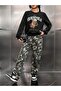 3 İplik the Gangsta Dollars Sweatshirt - Black Printed Oversize Raster Crew Neck - 2
