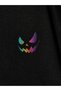 3 Thread Colorful Face Sweatshirt - Black Printed Oversize Hoodie with Raised Hood - 4