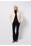 Regular Fit Hooded Zippered Lined Detachable Hooded Women's Ecru Coat - 3