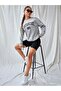 San Francisco USA Sweatshirt - Gray Printed Oversize Ribbed Crew Neck - 4