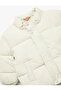 Long Sleeve Pocket Cotton Lined Stand Collar Puffer Coat - 4