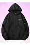 Dragon 2022 Sweatshirt - Black Printed Oversize Hoodie with Raised Hood - 2