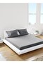 Double Striped Fitted Elastic Bedsheet with 2 Pillow Case 160 x 200 Cm (Grey)